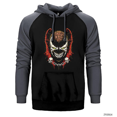 Scribble Spawn Çift Renk Reglan Kol Sweatshirt / Hoodie