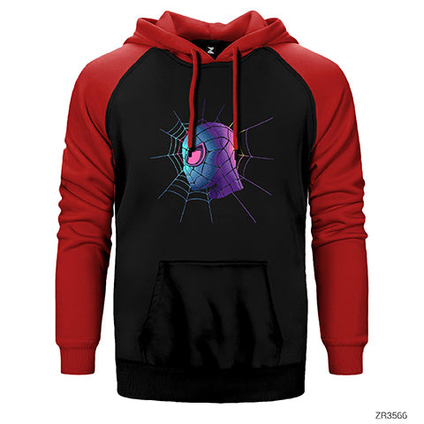 Spiderman Spider Web Çift Renk Reglan Kol Sweatshirt / Hoodie