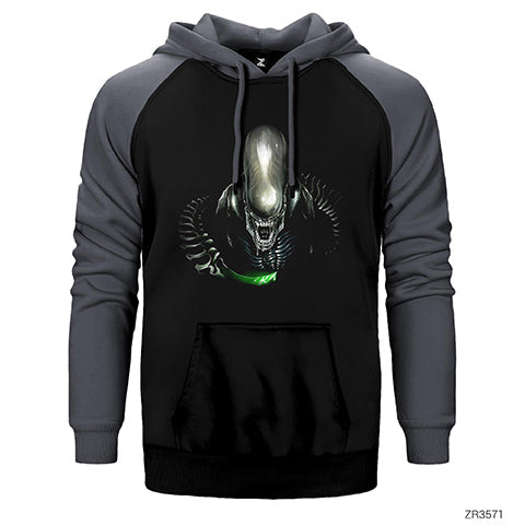Warrior Aliens Çift Renk Reglan Kol Sweatshirt / Hoodie