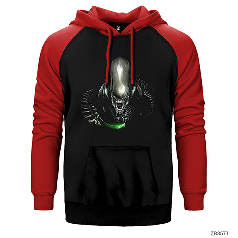 Warrior Aliens Çift Renk Reglan Kol Sweatshirt / Hoodie