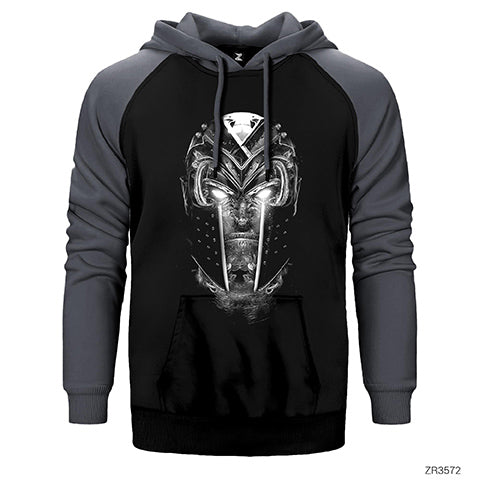 X Men Magneto Çift Renk Reglan Kol Sweatshirt / Hoodie