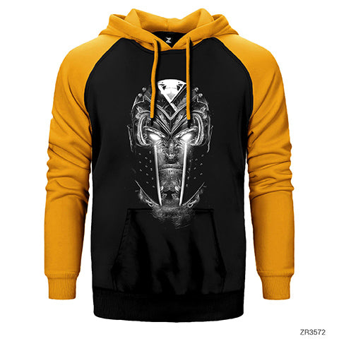 X Men Magneto Çift Renk Reglan Kol Sweatshirt / Hoodie