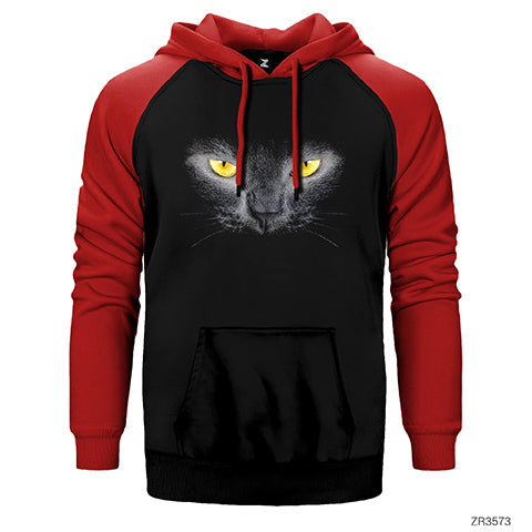 Angry Cat Çift Renk Reglan Kol Sweatshirt / Hoodie