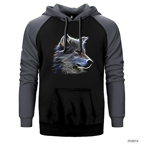 Aura Wolf Çift Renk Reglan Kol Sweatshirt / Hoodie