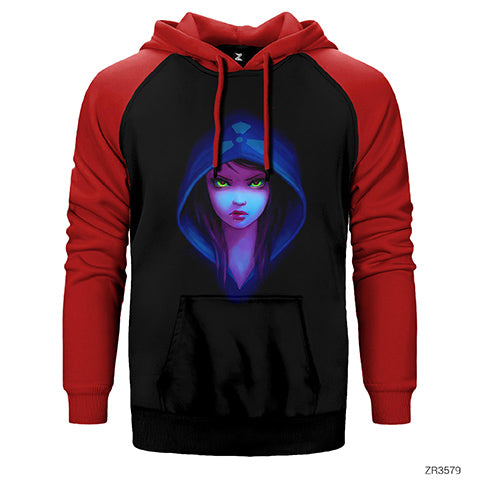 Anime Chemical Girl Çift Renk Reglan Kol Sweatshirt / Hoodie