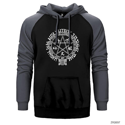 Hellsing Ultimate Symbol Çift Renk Reglan Kol Sweatshirt / Hoodie