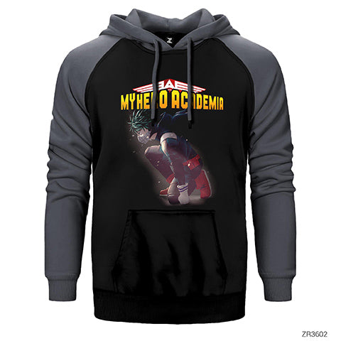 My Hero Academia Deku Çift Renk Reglan Kol Sweatshirt / Hoodie