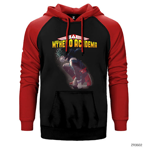 My Hero Academia Deku Çift Renk Reglan Kol Sweatshirt / Hoodie