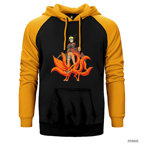 Naruto Kyubie Çift Renk Reglan Kol Sweatshirt / Hoodie