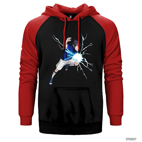 Naruto Uchia Sasuke Çift Renk Reglan Kol Sweatshirt / Hoodie