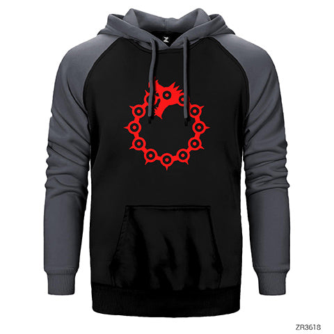 Seven Deadly Sins Dragon Sin Çift Renk Reglan Kol Sweatshirt / Hoodie