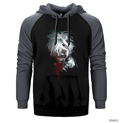 Tokyo Ghoul Çift Renk Reglan Kol Sweatshirt / Hoodie