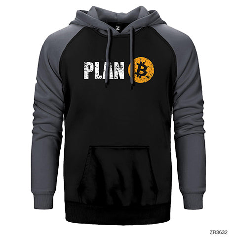 Kripto Para Plan B Çift Renk Reglan Kol Sweatshirt / Hoodie