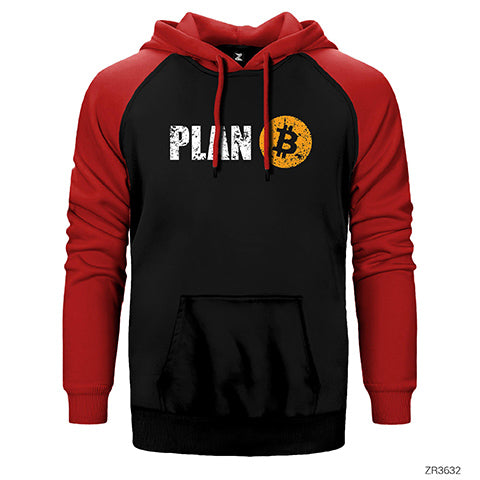 Kripto Para Plan B Çift Renk Reglan Kol Sweatshirt / Hoodie