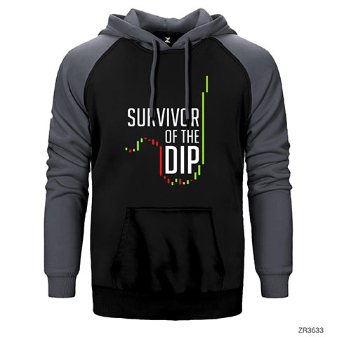 Kripto Para Survivor of Deep Çift Renk Reglan Kol Sweatshirt / Hoodie