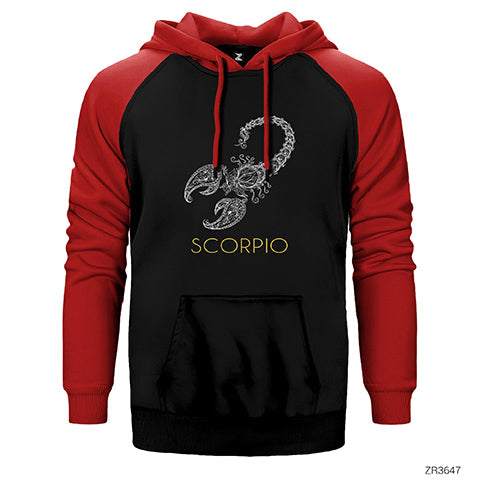 Akrep Burç Retro Çift Renk Reglan Kol Sweatshirt / Hoodie