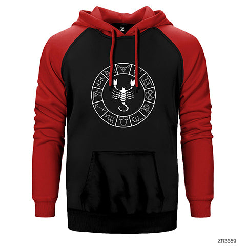Akrep Burcu Scorpio Çift Renk Reglan Kol Sweatshirt / Hoodie