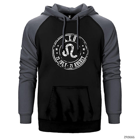 Aslan Burcu Tarih Çift Renk Reglan Kol Sweatshirt / Hoodie
