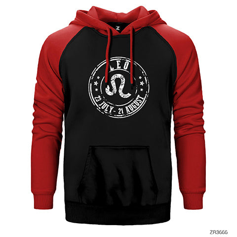 Aslan Burcu Tarih Çift Renk Reglan Kol Sweatshirt / Hoodie