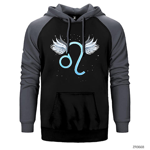 Aslan Burcu İkon Çift Renk Reglan Kol Sweatshirt / Hoodie
