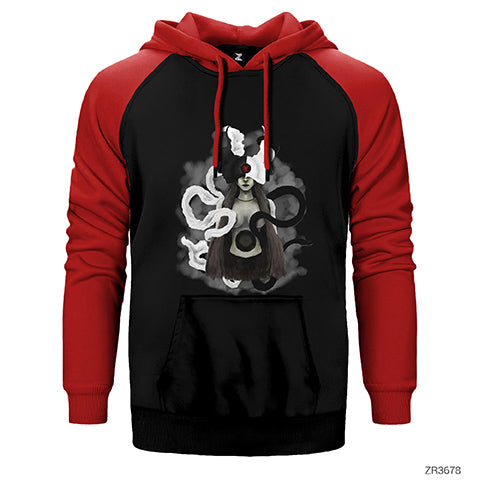 Ikizler Burcu Gothic Çift Renk Reglan Kol Sweatshirt / Hoodie