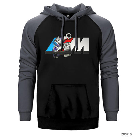 BMW M Power Çift Renk Reglan Kol Sweatshirt / Hoodie