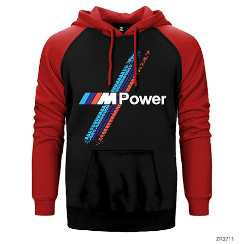 BMW M Power Tyres Çift Renk Reglan Kol Sweatshirt / Hoodie