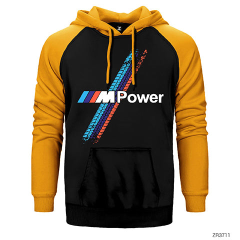 BMW M Power Tyres Çift Renk Reglan Kol Sweatshirt / Hoodie