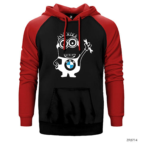 BMW Minion Çift Renk Reglan Kol Sweatshirt / Hoodie