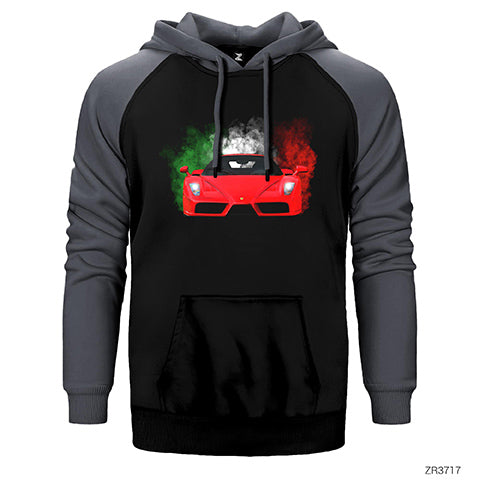 Ferrari Colored Smoke Çift Renk Reglan Kol Sweatshirt / Hoodie