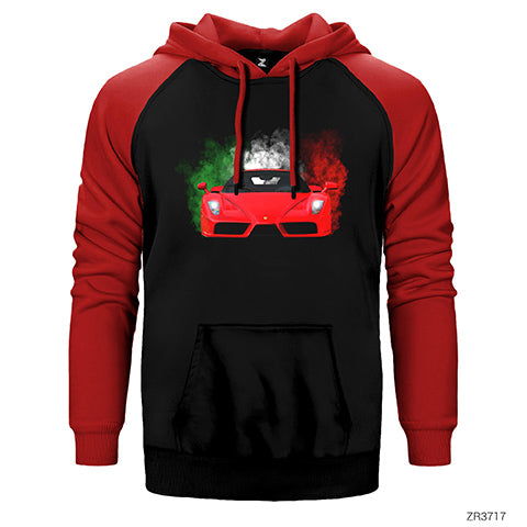 Ferrari Colored Smoke Çift Renk Reglan Kol Sweatshirt / Hoodie