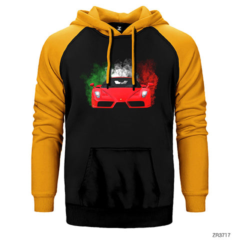 Ferrari Colored Smoke Çift Renk Reglan Kol Sweatshirt / Hoodie