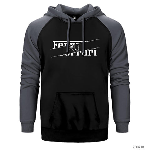 Ferrari Incision Çift Renk Reglan Kol Sweatshirt / Hoodie