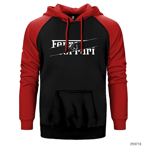 Ferrari Incision Çift Renk Reglan Kol Sweatshirt / Hoodie