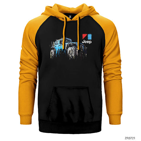 Flowing Jeep Çift Renk Reglan Kol Sweatshirt / Hoodie