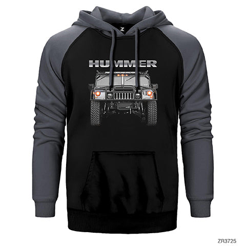 Hummer Çift Renk Reglan Kol Sweatshirt / Hoodie