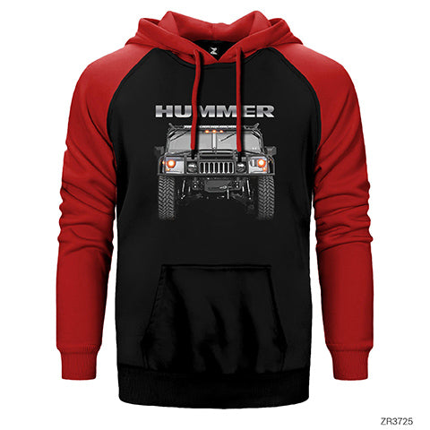 Hummer Çift Renk Reglan Kol Sweatshirt / Hoodie