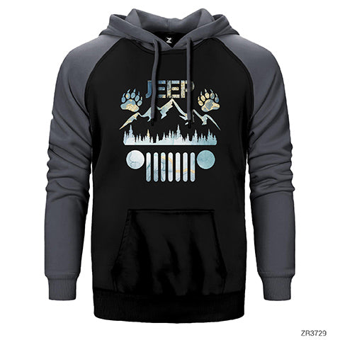 Jeep Forest Çift Renk Reglan Kol Sweatshirt / Hoodie