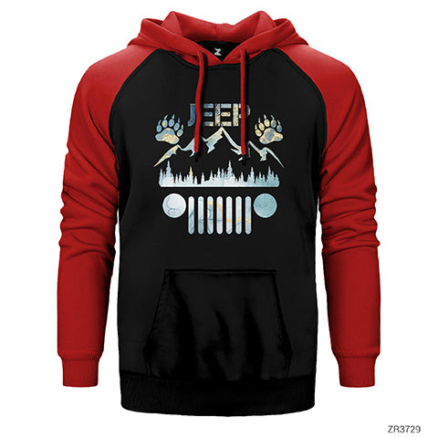 Jeep Forest Çift Renk Reglan Kol Sweatshirt / Hoodie