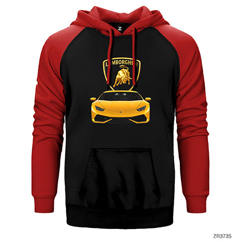 Lamborghini Huracan Çift Renk Reglan Kol Sweatshirt / Hoodie