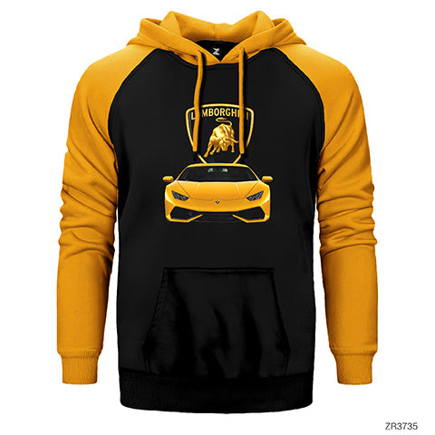 Lamborghini Huracan Çift Renk Reglan Kol Sweatshirt / Hoodie