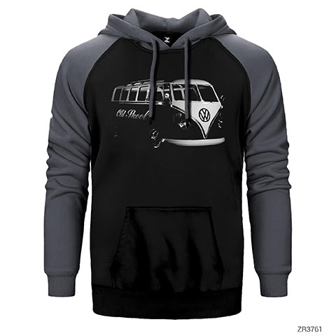 Volkswagen Bus Çift Renk Reglan Kol Sweatshirt / Hoodie