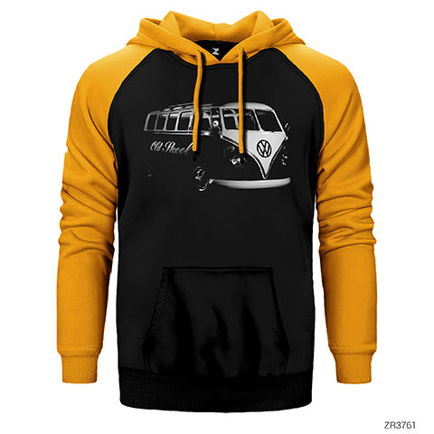 Volkswagen Bus Çift Renk Reglan Kol Sweatshirt / Hoodie