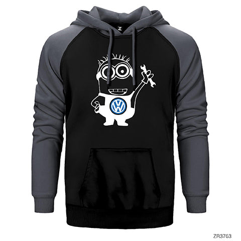 Volkswagen Minion Çift Renk Reglan Kol Sweatshirt / Hoodie