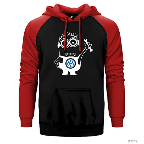 Volkswagen Minion Çift Renk Reglan Kol Sweatshirt / Hoodie