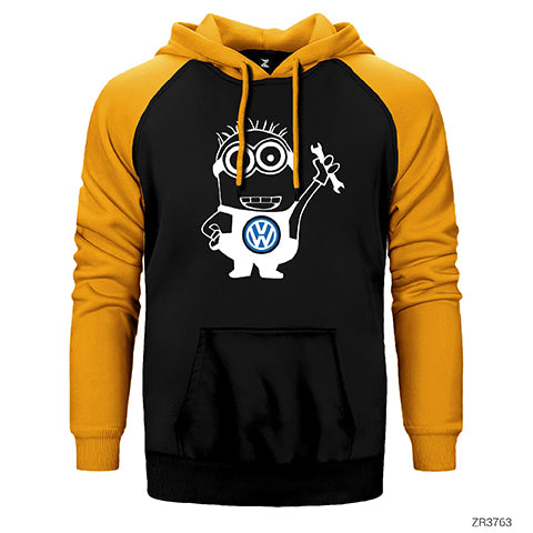 Volkswagen Minion Çift Renk Reglan Kol Sweatshirt / Hoodie