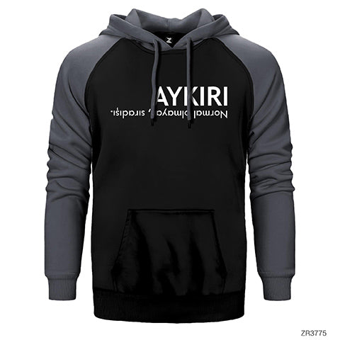Aykırı Çift Renk Reglan Kol Sweatshirt / Hoodie