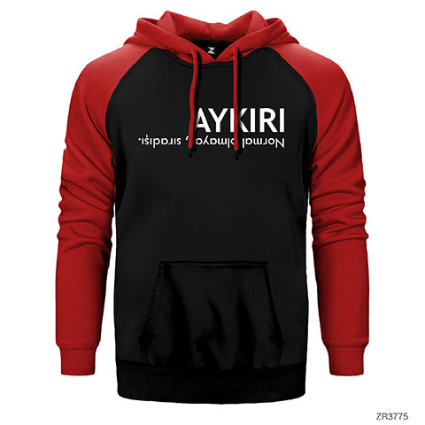 Aykırı Çift Renk Reglan Kol Sweatshirt / Hoodie
