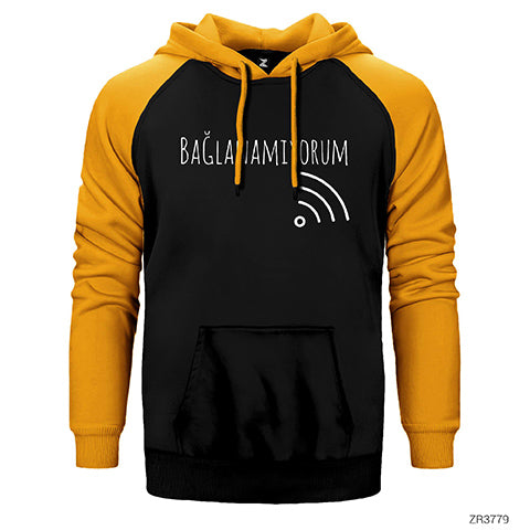 Bağlanamıyorum Çift Renk Reglan Kol Sweatshirt / Hoodie