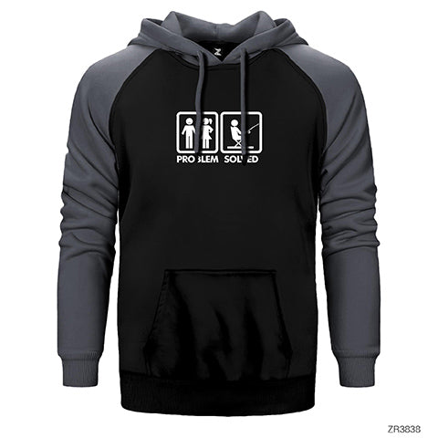Problem Sloved Balıkçı Çift Renk Reglan Kol Sweatshirt / Hoodie